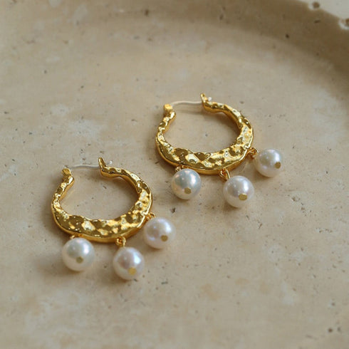 Pearl Multi-Layer Drop Huggies - Vintage Meets Modern